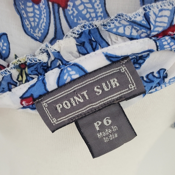 Point Sur J. Crew Ruffle Block Print Top - Picture 13 of 14